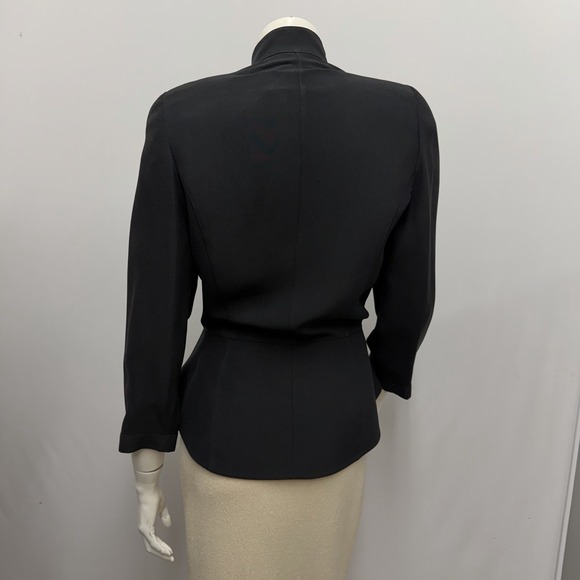Vintage Thierry Mugler Jacket Black Peplum Size 44 6 - Picture 3 of 5